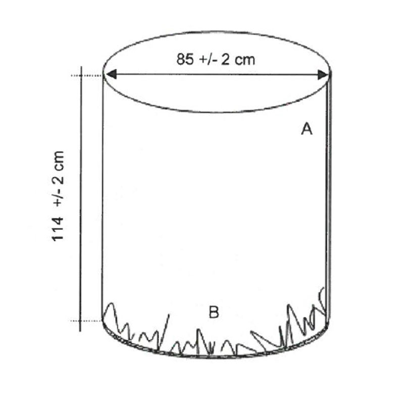 Housse tyvek élastiquée – base cylindrique – diam. 85cmx114cm ht.